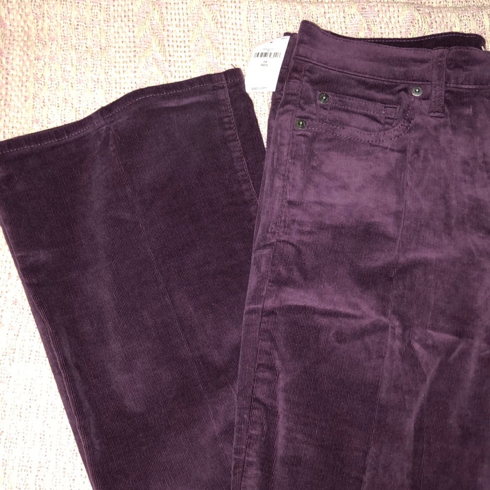 GAP Bootcut Purple Corduroy Pants Size 28 NWT
